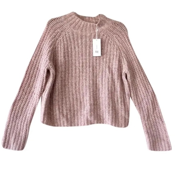 🌺SOLD ON BAY🌺 $425 Vince Alpaca Blend Sweater Pink XLarge SOFT Loose Stretch Rib - Picture 9 of 15